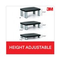 Office Jansan | 3M MS80B 15 in. x 12 in. x 2.63 in. to 5.78 in. 80-lb. Capacity Adjustable Monitor Stand - Black/Silver image number 6
