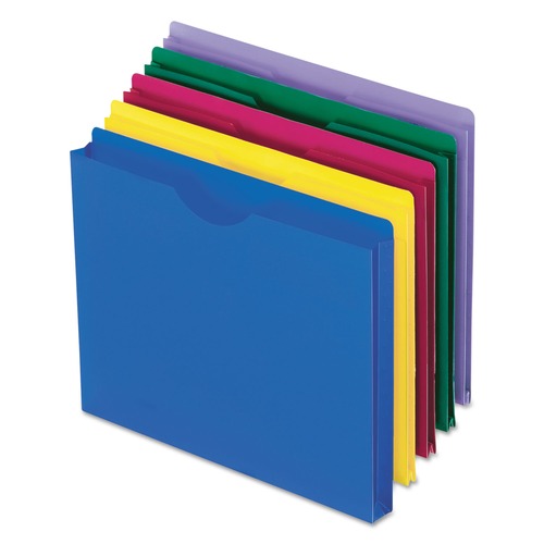 Office Jansan | Pendaflex 50990 Straight Tab Poly Letter File Jackets - Assorted File Folder Colors (10/Pack) image number 0