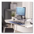 Office Furniture Accessories | Fellowes Mfg Co. 8031001 27 in. x 14 in. x 4 in. to 6.5 in. Office Suites Premium Monitor Riser - Black/Silver image number 8