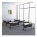  | Alera ALEVA737260BK Valencia 57.88w x 19.75d x 28.5h Flip Training Table Base with Modesty Panel - Black image number 6