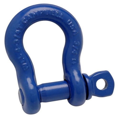 Material Handling | Campbell 5412005 1-1/4 in. Screw Pin Forged Carbon Steel Anchor Shackle - Painted Blue image number 0