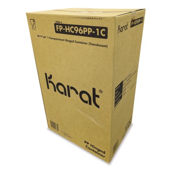 Karat Polypropylene Plastic Hinged Container 6 x 9 x 2.97 Clear Plastic 125/Pack 2 Packs/Carton