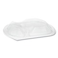 Food Service | Pactiv Corp. YCN8467H00D0 9.38 x 8 x 1.25 ClearView MealMaster 2-Compartment Dome Plastic Lid with Fog Gard Coating - Clear (252/Carton) image number 0