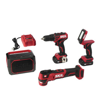 POWER TOOLS | Skil CB738901 12V PWRCORE12 Brushless Lithium-Ion Cordless 4-Tool Combo Kit with 2 Batteries (2 Ah)