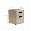 Office Filing Cabinets & Shelves | Alera ALEPABFPY 14.96 in. x 19.29 in. x 21.65 in. 2-Drawers: Box/File Legal/Letter Left or Right File Pedestal - Putty image number 2