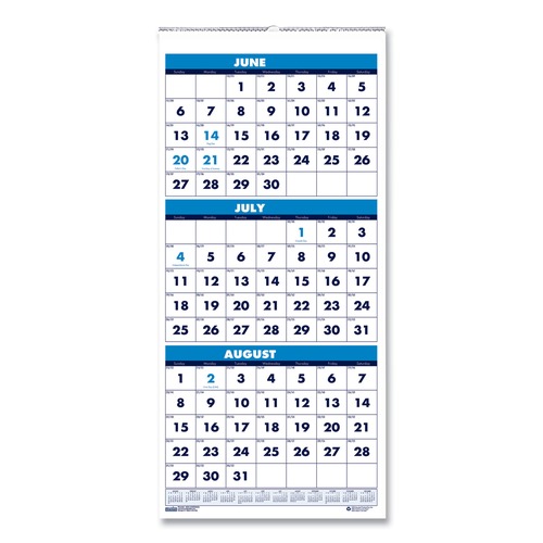 Calendars & Planners | House of Doolittle 3645 8 in. x 17 in. 14-Month (Jun 2025-Jul 2026) Academic Year Recycled Wall Calendar - White Sheets image number 0