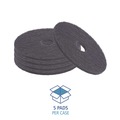 Cleaning & Janitorial Accessories | Boardwalk BWK4014BLA 14 in. Diameter Stripping Floor Pads - Black (5/Carton) image number 4