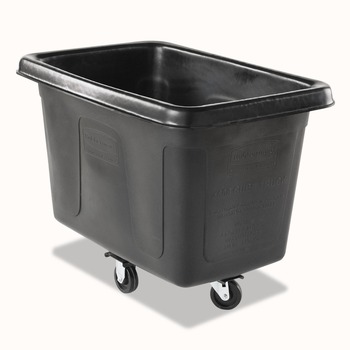 Rubbermaid Commercial 300 lbs. Capacity 59 Gallon Plastic Cube Truck - Black