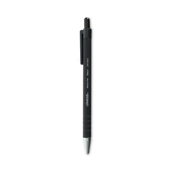 Universal UNV15510 1 mm Black Barrel Retractable Ballpoint Pens - Medium, Black (1 Dozen)