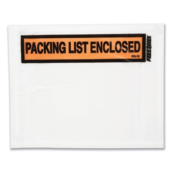 Duck 4.5 in. x 5.5 in. Top-Print Front Packing List/Invoice Enclosed Envelopes - Clear/Orange (500/Box)