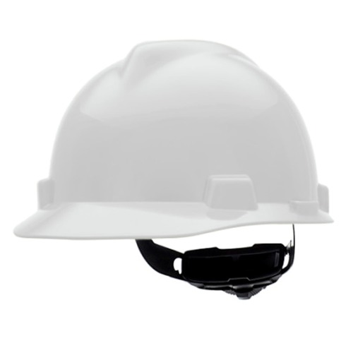Hard Hats | MSA 477477 V-Gard Slotted Cap with Fas-Trac III Suspension - White image number 0