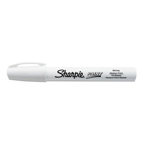  | Sharpie 2107614 Medium Bullet Tip Permanent Paint Marker - White (1 Dozen) image number 0