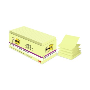 3M 3 in. x 3 in. Pop-up Note Refill - Canary Yellow (18/Pack)
