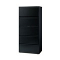 Office Filing Cabinets & Shelves | Alera 26144 30 in. x 18.62 in. x 67.62 in. Five Legal/Letter/A4-Size File Drawers Lateral File Cabinet - Black image number 0