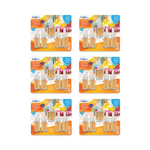 Odor Control | BRIGHT Air BRI900668CT 0.67 oz. Electric Scented Oil Air Freshener Refill - Hawaiian Blossoms and Papaya (6 Packs/Carton) image number 0