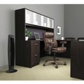  | Alera ALERL4319E Reception Lounge WL Series 24.21 in. x 24.8 in. x 32.67 in. Guest Chair - Black Seat/Back, Espresso Base image number 7