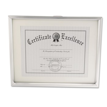 Universal 11.25 in. x 14.5 in. Easel Back Plastic Document Frame - Metallic Silver