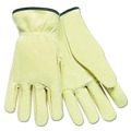 Work Gloves | MCR Safety 3200L Full Leather Cow Grain Driver Gloves - Large, Tan (12 Pairs) image number 1
