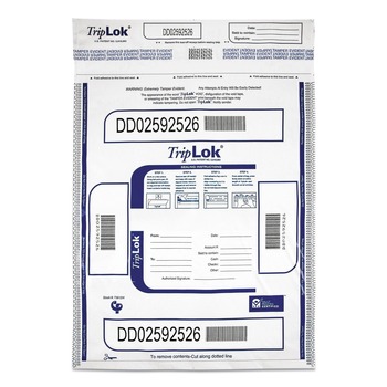 TripLOK 12 in. x 16 in. Plastic Deposit Bag - White (100/Pack)