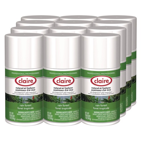 Office Jansan | Claire 1000003943 11 oz. Aerosol Spray Metered Air Freshener - Rain Forest (12/Carton) image number 0