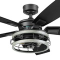 Ceiling Fans | Prominence Home 51863-45 52 in. Remote Control Industrial Style Indoor LED Ceiling Fan with Light - Matte Black image number 3