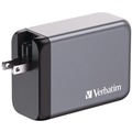 Office Electronics & Batteries | Verbatim 32205 240 Watts 4-Port GaN Wall Charger - Black/Gray image number 2