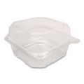 Food Trays, Containers, and Lids | Karat FP-HC66PET-1C PET Plastic Hinged Container 6 x 6 x 3.3 Clear Plastic (500/Carton) image number 1