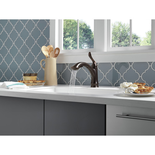 Delta 4353-RB-DST Linden Single Handle Pull-Out Kitchen ...