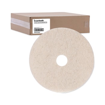 Boardwalk 20 in. Diameter Natural Hog Hair Burnishing Floor Pads - Tan (5/Carton)
