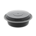 Bulk Savings Pricing 2 | Pactiv Corp. NC718B Newspring VERSAtainer 6 in. Diameter 16 oz Plastic Microwavable Containers - Black/Clear (150/Carton) image number 1