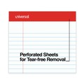 Office Jansan | Universal M9-45000 Perforated Wide/Legal Ruled Writing Pads With (50) 8.5 in. x 14 in. Sheets - White Sheet/Red Headband (1-Dozen) image number 4