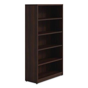 Alera 36 in. x 14 in. x 65 in. 5-Shelf Seville Bookcase - Mahogany