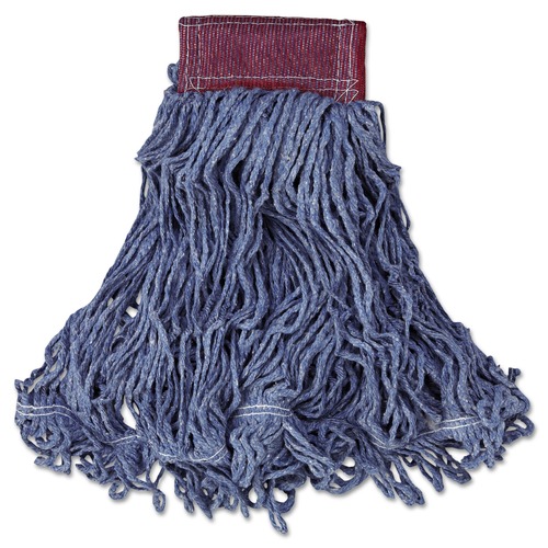 Mops | Rubbermaid Commercial FGD25306BL00 Super Stitch Blend Large Cotton/Synthetic Mop Head - Blue (6/Carton) image number 0