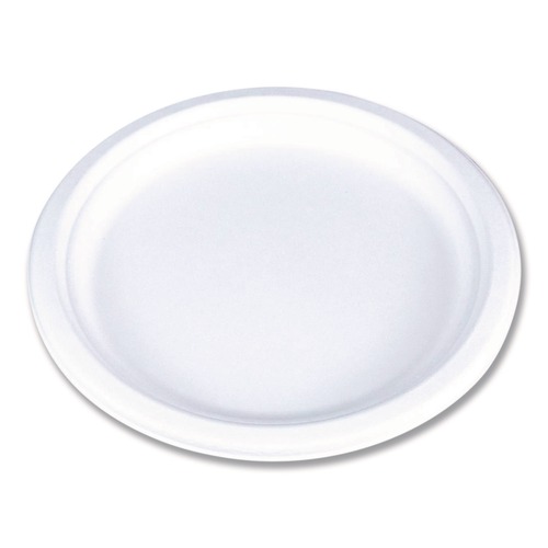 Food Trays, Containers, and Lids | SCT 18160WPF ChampWare Molded Fiber Tableware, Molded Fiber Plate, 10-in dia, White, 125 Plates/Sleeve, 4 Sleeves/Carton image number 0