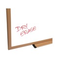 White Boards | Universal UNV43618 48 in. x 36 in. Deluxe Melamine Dry Erase Board - Melamine White Surface, Oak Fiberboard Frame image number 4
