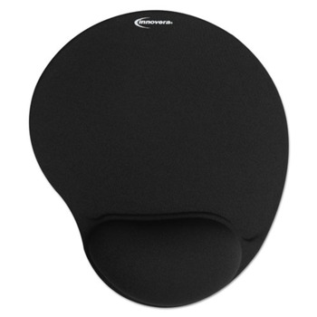 Innovera IVR50448 10.37 in. x 8.87 in. Mouse Pad with Fabric-Covered Gel Wrist Rest - Black