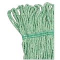 Mops | Boardwalk BWK502GNCT 5 in. Super Loop Cotton/Synthetic Fiber Wet Mop Head - Medium, Green (12/Carton) image number 2