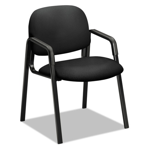 Office Jansan | HON H4003.CU10.T Solutions Seating 4000 Series 23.5 in. x 24.5 in. x 32 in. Fabric Upholstery Leg Base Guest Chair - Black Base/Seat/Back image number 0
