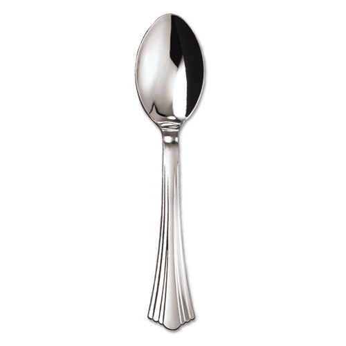 | WNA WNA 620155 600-Piece/Carton Reflections 6.25 in. Heavyweight Plastic Spoons - Silver image number 0