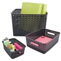 Office Jansan | Advantus 40326 9.88 in. x 7.38 in. x 4 in. Weave Bins - Black (3/Pack) image number 2