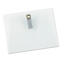 Office Jansan | Universal UNV56004 3 in. x 4 in. Badge Holders with Garment-Safe Clips and White Inserts - Clear (50/Kit) image number 1