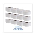 Cleaning & Janitorial Supplies | Boardwalk SOD410323 3.4 in. x 1000 ft. 2 Ply Jumbo Roll Bathroom Tissue - White (12/Carton) image number 2