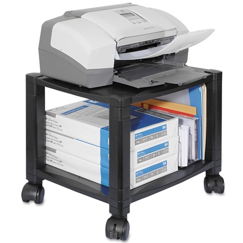 Office Jansan | Kantek PS510 17 in. x 13-1/4 in. x 14-1/8 in. Two-Shelf Mobile Printer Stand - Black image number 0