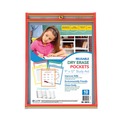 Office Jansan | C-Line 40610 Super Heavy-Duty Top Load 9 in. x 12 in. Insert Reusable Dry Erase Pockets - Clear Front, Assorted Border Colors (10/Pack) image number 1