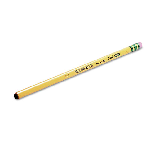 Pencils | Ticonderoga X13856 Tri-Write HB (No. 2) Triangular Pencil - Black Lead/Yellow Barrel (1-Dozen) image number 0