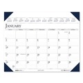 Bulk Savings Pricing 3 | House of Doolittle 180 24 in. x 19 in. 12-Month (Jan to Dec) 2026 Executive Monthly Desk Pad Calendar - White/Blue Sheets/Blue Corners image number 0