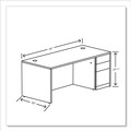 Office Desks & Workstations | HON H105897R.NN 10500 Series 66 in. x 30 in. x 29.5 in. Single Pedestal Desk - Mahogany image number 2