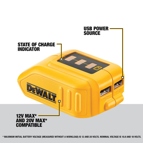 Dewalt DCB090 12V-20V MAX USB Source CPO Outlets