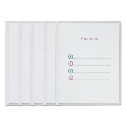 Mothers Day Sale! Save an Extra 10% off your order | Universal UNV20564 Clear View Report Cover with Slide-on Binder Bar - Clear (25/Pack) image number 0