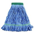 Tradesmen Day Sale | Boardwalk BWK502BLEA 5 in. Headband Super Loop Cotton/Synthetic Fiber Wet Mop Heads - Blue, Medium image number 0